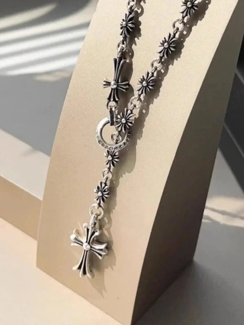 Chrome Hearts Silver Cross Necklace
